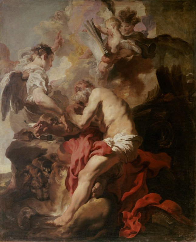 Die Vision des heiligen Hieronymus, c.1627 | Johann Liss | Giclée Leinwand-Kunstdruck