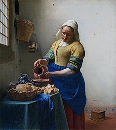 The Milkmaid (The Kitchen Maid), c.1658/60 by Vermeer | Canvas Print