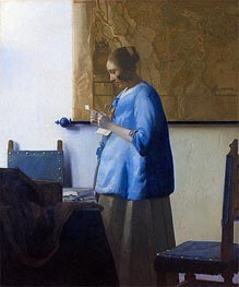 Woman Reading a Letter | Vermeer | Painting Reproduction