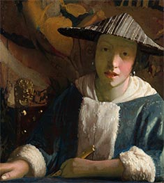 Junges Mädchen mit Flöte | Vermeer | Gemälde Reproduktion