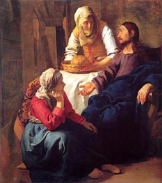 Christ in the House of Mary and Martha, c.1655 by Vermeer | Canvas Print
