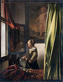 Vermeer | Girl Reading a Letter at an Open Window (New Version) | Giclée Canvas Print