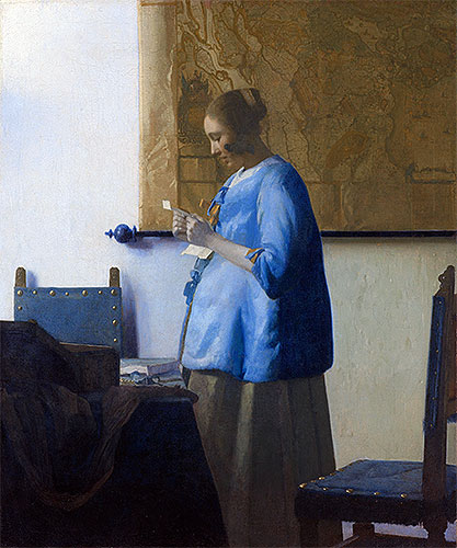 Woman Reading a Letter, c.1663/64 | Vermeer | Giclée Leinwand Kunstdruck