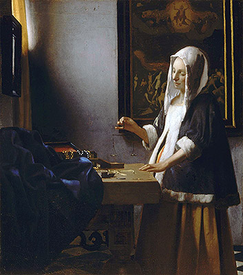 Woman Holding a Balance, c.1664 | Vermeer | Giclée Canvas Print
