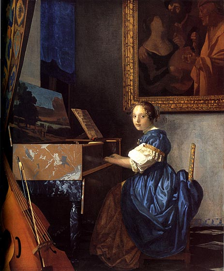Lady Seated at a Virginal, c.1673/75 | Vermeer | Giclée Leinwand Kunstdruck
