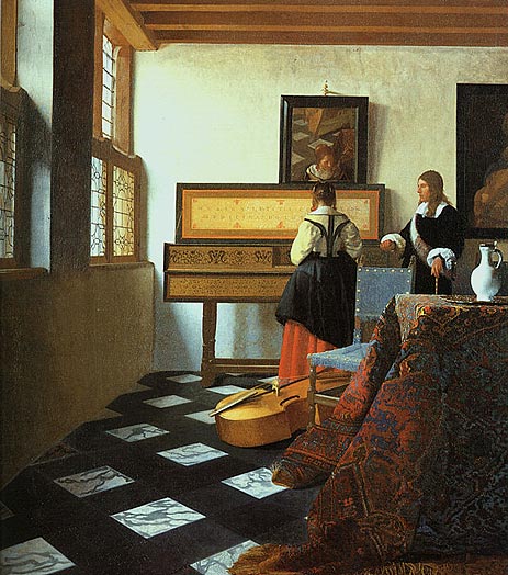 The Music Lesson, c.1662/65 | Vermeer | Giclée Canvas Print