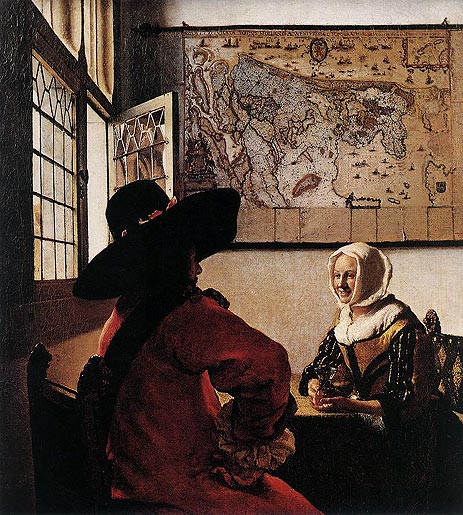 Officer with a Laughing Girl, c.1658/60 | Vermeer | Giclée Canvas Print