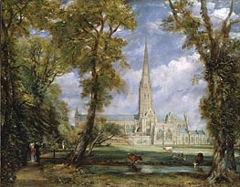 Salisbury Cathedral from the Bishop's Grounds, c.1825 by Constable | Canvas Print