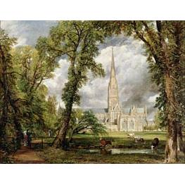 Blick auf die Kathedrale von Salisbury vom Gelände des Bischofs - Constable