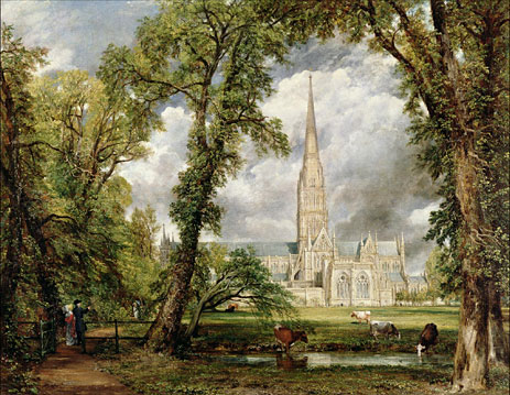 Constable | Blick auf die Kathedrale von Salisbury vom Gelände des Bischofs, c.1822 | Giclée Leinwand Kunstdruck