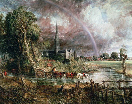 Salisbury Kathedrale von den Wiesen, 1831 | Constable | Giclée Leinwand Kunstdruck