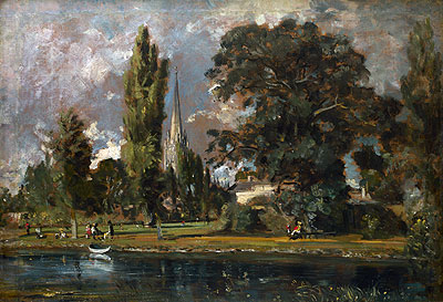 Salisbury Cathedral and Leadenhall from the River Avon, 1820 | Constable | Giclée Canvas Print