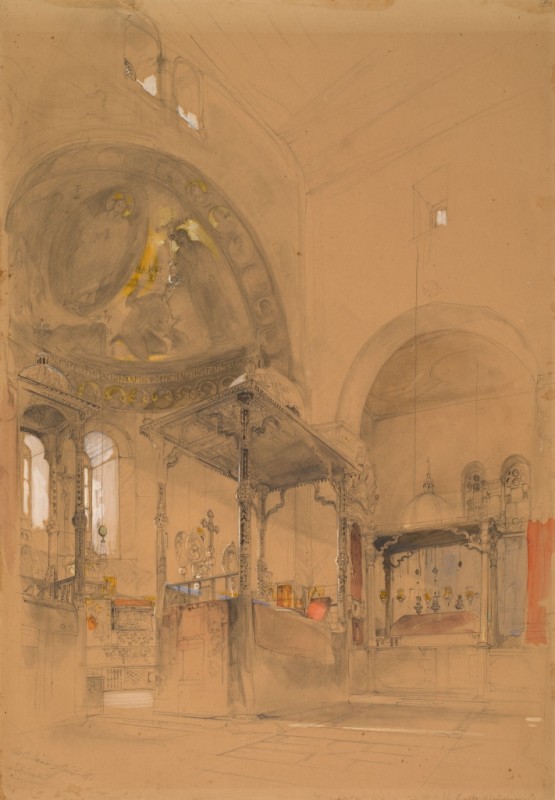 Das Grabmal und der Hochaltar des Konvents der heiligen Katharina, 1842 | John Frederick Lewis | Giclée Papier-Kunstdruck