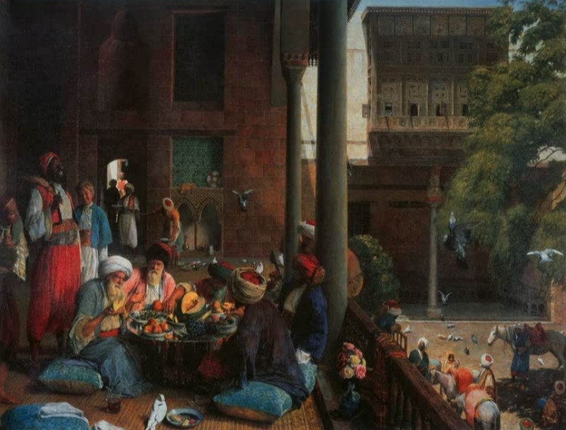 Mittagessen in Kairo, 1875 | John Frederick Lewis | Giclée Leinwand-Kunstdruck
