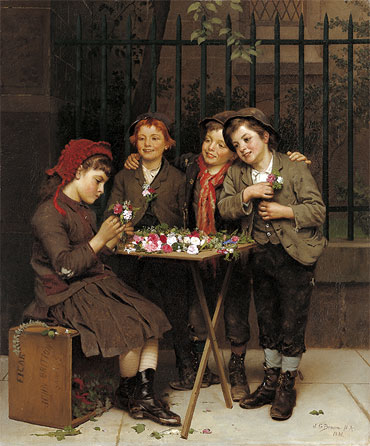 Tough Customers, 1881 | John George Brown | Giclée Canvas Print