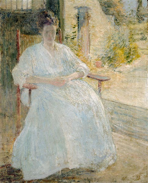Figur im Sonnenlicht (Frau des Künstlers), c.1890/00 | John Henry Twachtman | Giclée Leinwand Kunstdruck