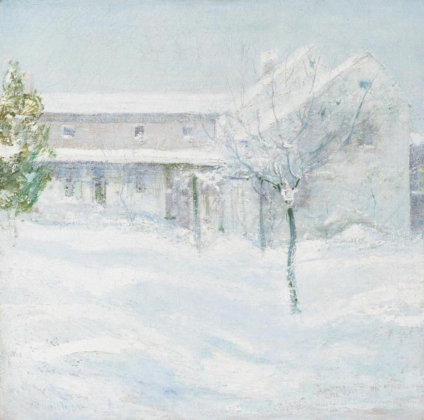 Altes Holley-Haus, Cos Cob, 1901 | John Henry Twachtman | Giclée Leinwand Kunstdruck