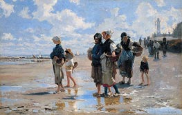 The Oyster Gatherers of Cancale, 1878 by Sargent | Canvas Print