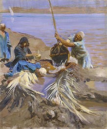 Egyptians Raising Water from the Nile, c.1890/91 von Sargent | Leinwand Kunstdruck