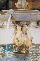 Spanish Fountain, 1912 von Sargent | Papier-Kunstdruck