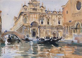 Rio dei Mendicanti, Venice, c.1909 von Sargent | Papier-Kunstdruck