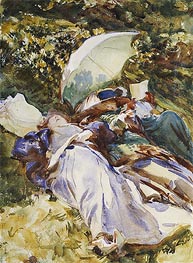The Green Parasol | Sargent | Gemälde Reproduktion