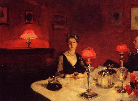 A Dinner Table at Night (The Glass of Claret), 1884 | Sargent