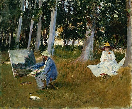 Claude Monet Painting by the Edge of a Wood, c.1885 | Sargent | Giclée Leinwand Kunstdruck