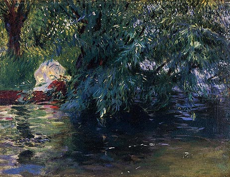 A Backwater, Calcot Mill near Reading, 1888 | Sargent | Giclée Leinwand Kunstdruck