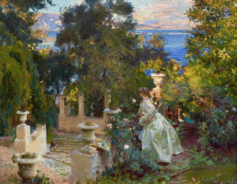 Ein Garten auf Korfu, 1909 | Sargent | Giclée Leinwand-Kunstdruck