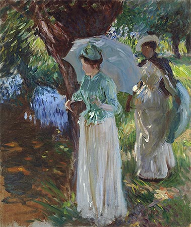 Two Girls with Parasols, 1888 | Sargent | Giclée Leinwand Kunstdruck