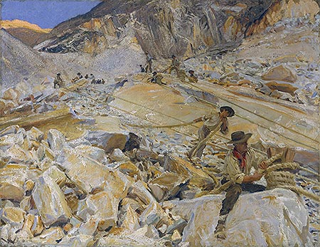 Bringing Down Marble from the Quarries to Carrara, 1911 | Sargent | Giclée Canvas Print