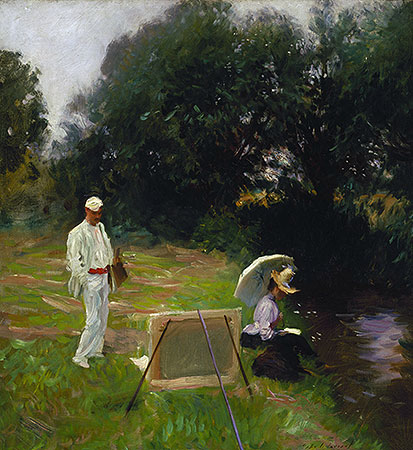 Dennis Miller Bunker Painting at Calcot, 1888 | Sargent | Giclée Canvas Print
