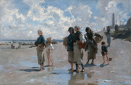 Fishing for Oysters at Cancale, 1878 | Sargent | Giclée Leinwand Kunstdruck