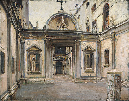 Courtyard of the Scuola Grande di San Giovanni Evangelista, Venice, 1913 | Sargent | Giclée Leinwand Kunstdruck