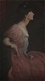 Eine Frau im Rosenkleid, 1900 von John White Alexander | Leinwand Kunstdruck