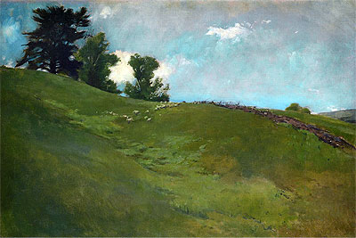 John White Alexander | Landscape, Cornish, 1890 | Giclée Leinwand Kunstdruck