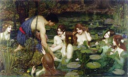 Hylas and the Nymphs, 1896 von Waterhouse | Leinwand Kunstdruck