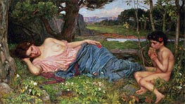 Waterhouse | Listening to My Sweet Pipings, 1911 | Giclée Canvas Print