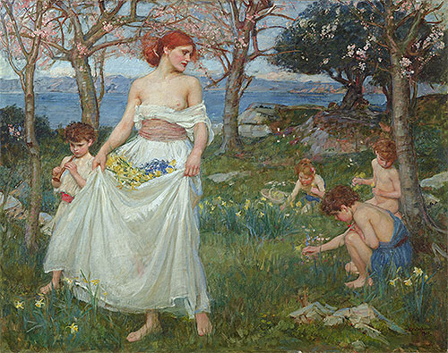 A Song of Springtime, 1913 | Waterhouse | Giclée Leinwand Kunstdruck