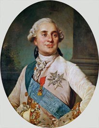 Porträtmedaillon von Ludwig XVI, 1775 von Joseph-Siffred Duplessis | Leinwand Kunstdruck