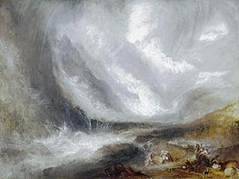 Valley of Aosta: Snowstorm, Avalanche and Thunderstorm, c.1836/37 von J. M. W. Turner | Leinwand Kunstdruck
