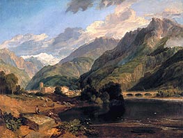 Bonneville, Savoy, with Mont Blanc, 1803 von J. M. W. Turner | Leinwand Kunstdruck