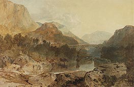 Borrowdale, Rosthwaite Bridge and Castle Crag, c.1798/99 von J. M. W. Turner | Papier-Kunstdruck