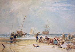 Fishmarket on the Sands, Hastings, n.d. von J. M. W. Turner | Papier-Kunstdruck
