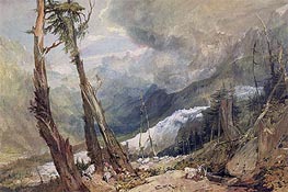 Mere de Glace in the Valley of Chamouni, Switzerland, 1803 von J. M. W. Turner | Papier-Kunstdruck
