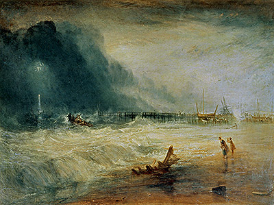 Life-Boat and Manby Apparatus Going Off to a Stranded Vessel Making Signal (Blue Lights) of Distress, c.1831 | J. M. W. Turner | Giclée Canvas Print