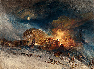 Messieurs les Voyageurs on their Return from Italy in a Snow Drift upon Mount Tarrar, 1829 | J. M. W. Turner | Giclée Papier-Kunstdruck