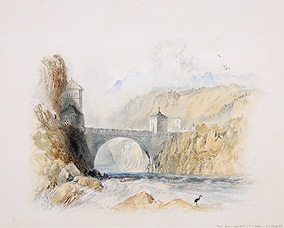 J. M. W. Turner | Landscape with Bridge, undated | Giclée Paper Print