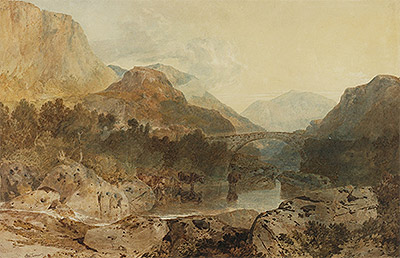 Borrowdale, Rosthwaite Bridge and Castle Crag, c.1798/99 | J. M. W. Turner | Giclée Paper Art Print